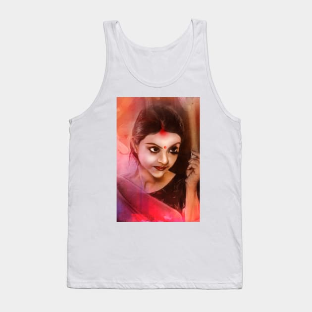 Art of a beautiful Indian women Tank Top by Art wallpaper store